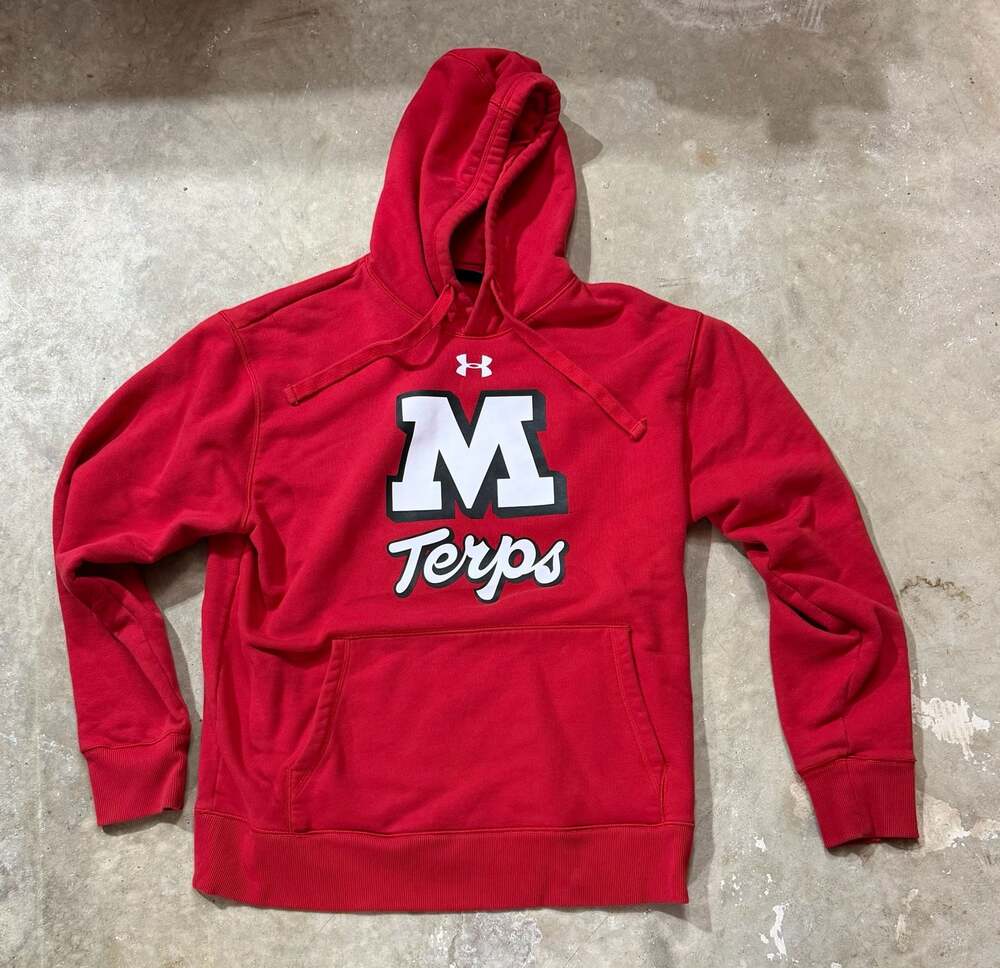 Under Armour Maryland Terrapins Red Hoodie Sweatshirt Size XL